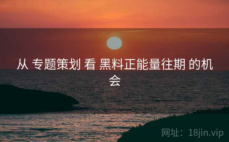 从 专题策划 看 黑料正能量往期 的机会