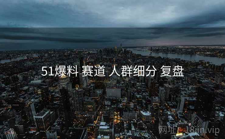 51爆料 赛道 人群细分 复盘
