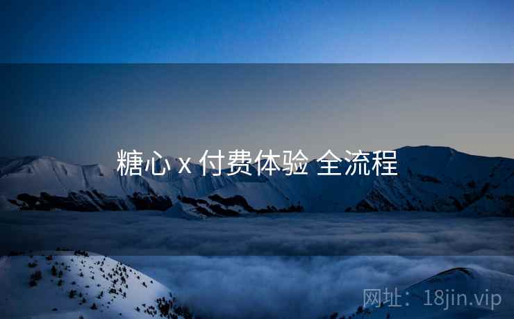 糖心 x 付费体验 全流程